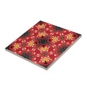 Red Ethnic Boho Oriental Arabesque Mosaik Muster Fliese (Seite)
