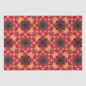 Red Ethnic Boho Oriental Arabesque Mosaik Muster Seidenpapier (Vorderseite)