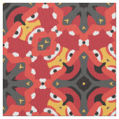 Red Ethnic Boho Oriental Arabesque Mosaik Muster Stoff (Nahaufnahme)