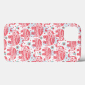 Red Ethnic Elephant Pattern Case-Mate iPhone Hülle (Rückseite (Horizontal))