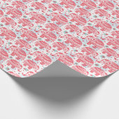 Red Ethnic Elephant Pattern Geschenkpapier (Ecke)