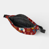 Red Ethnic Summer Boho Floral Pattern Bauchtasche (Offen)