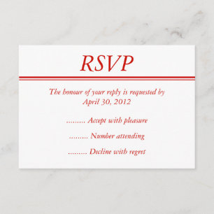 Red Event UAWG, Reply oder Response Card RSVP Karte
