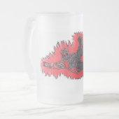 Red Explosion Snowboarder mattierte Bier-Tasse Mattglas Bierglas (Vorderseite Links)
