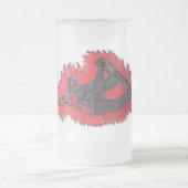Red Explosion Snowboarder mattierte Bier-Tasse Mattglas Bierglas (Mittel)