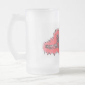 Red Explosion Snowboarder mattierte Bier-Tasse Mattglas Bierglas (Links)