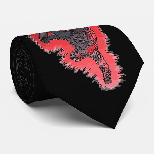 Red Explosion Snowboarder Schwarze Krawatte (Gerollt)