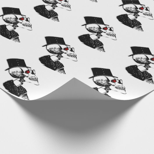 Red Eye Skeleton Geschenkpapier (Ecke)