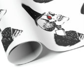 Red Eye Skeleton Geschenkpapier (Rolleneckpunkt)