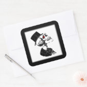 Red Eye Skeleton Quadratischer Aufkleber (Umschlag)