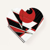 Red Eye Watching Heart Shaped Notebook Notizblock (Vorderseite)