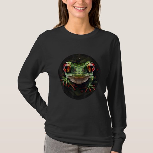 Red Eyed Tree Frog Leaping Frog Rainforest Amphibi T-Shirt (Vorderseite)