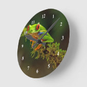 Red Eyed Tree Frog Photo Runde Wanduhr (Winkel)