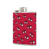 Red Eyes Pattern - Horror Gothic Ästhetik Flachmann (Links)