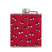 Red Eyes Pattern - Horror Gothic Ästhetik Flachmann (Rückseite)