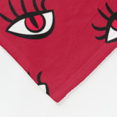 Red Eyes Pattern - Horror Gothic Ästhetik Fleecedecke (Ecke)