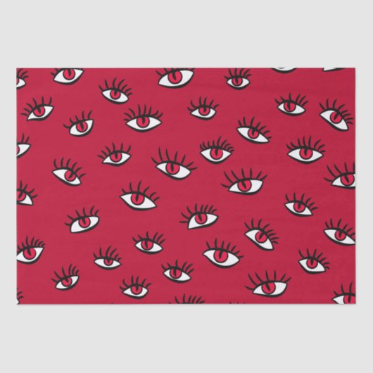 Red Eyes Pattern - Horror Gothic Ästhetik Seidenpapier (Vorderseite)