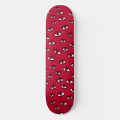 Red Eyes Pattern - Horror Gothic Ästhetik Skateboard (Vorderseite)