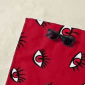 Red Eyes Pattern - Horror Gothic Ästhetik Strandtuch (Beispiel)