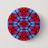Red Fabrics Blume Muster Button (Vorderseite)