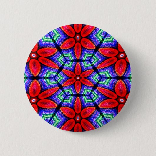 Red Fabrics Blume Muster Button (Vorderseite)