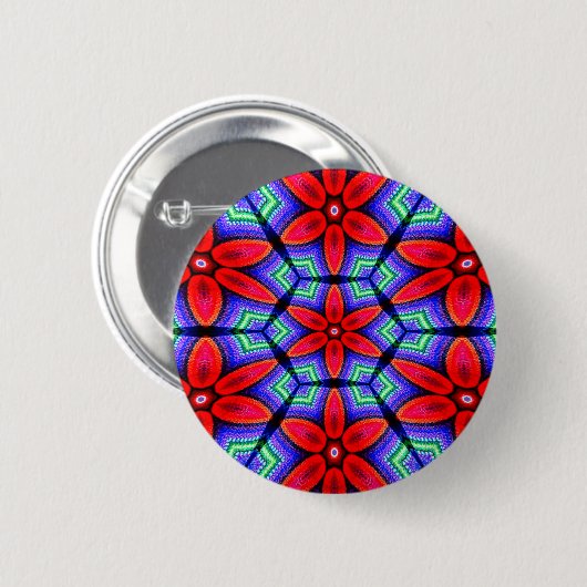 Red Fabrics Blume Muster Button (Vorne & Hinten)