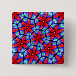 Red Fabrics Blume Muster Button