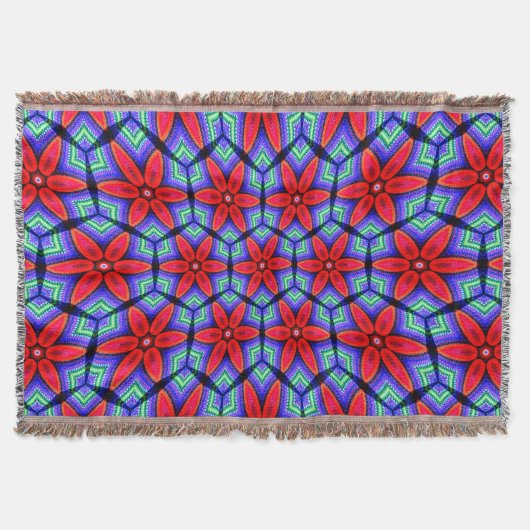 Red Fabrics Blume Muster Decke (Vorderseite)