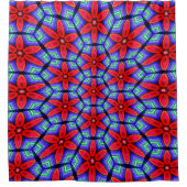 Red Fabrics Blume Muster Duschvorhang (Vorderseite)