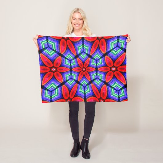 Red Fabrics Blume Muster Fleecedecke (Beispiel)