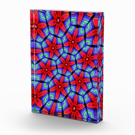 Red Fabrics Blume Muster Fotoblock (Rechts)