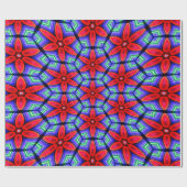 Red Fabrics Blume Muster Geschenkpapier (Flach)