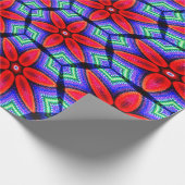 Red Fabrics Blume Muster Geschenkpapier (Ecke)