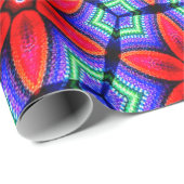 Red Fabrics Blume Muster Geschenkpapier (Rolleneckpunkt)