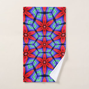 Red Fabrics Blume Muster Handtuch