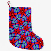 Red Fabrics Blume Muster Kleiner Weihnachtsstrumpf (Vorderseite)