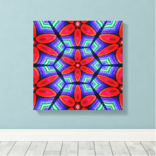 Red Fabrics Blume Muster Leinwanddruck