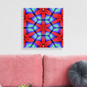 Red Fabrics Blume Muster Leinwanddruck (Insitu (Wohnzimmer))