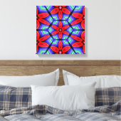 Red Fabrics Blume Muster Leinwanddruck (Insitu (Schlafzimmer))