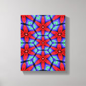 Red Fabrics Blume Muster Leinwanddruck (Vorderseite)