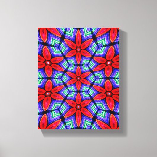 Red Fabrics Blume Muster Leinwanddruck (Vorderseite)