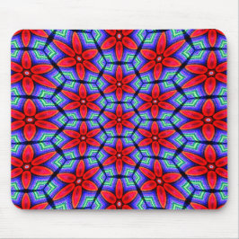 Red Fabrics Blume Muster Mousepad