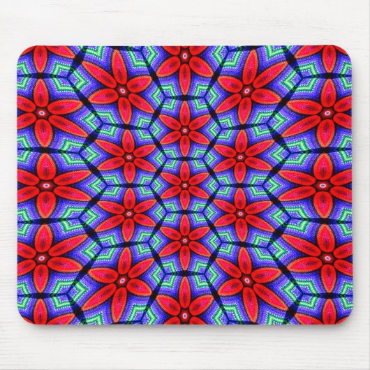 Red Fabrics Blume Muster Mousepad (Vorne)