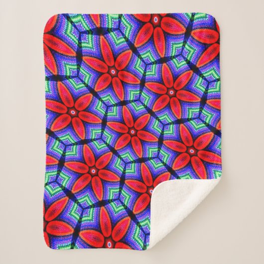 Red Fabrics Blume Muster Sherpadecke (Vorderseite)