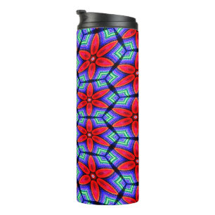 Red Fabrics Blume Muster Thermosbecher