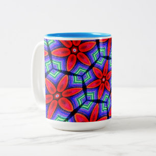 Red Fabrics Blume Muster Zweifarbige Tasse
