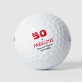 Red Fabulous 50 Geburtstag Personalisiert Golfball (Vorderseite)
