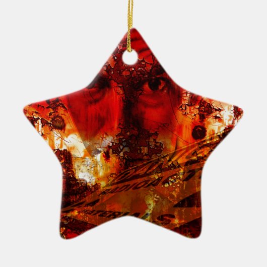 Red Face Graffiti Keramik Ornament (Vorne)