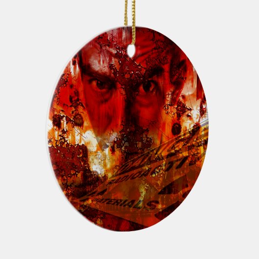 Red Face Graffiti Keramik Ornament (Rechts)