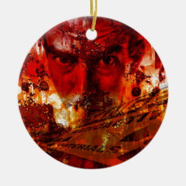 Red Face Graffiti Keramik Ornament